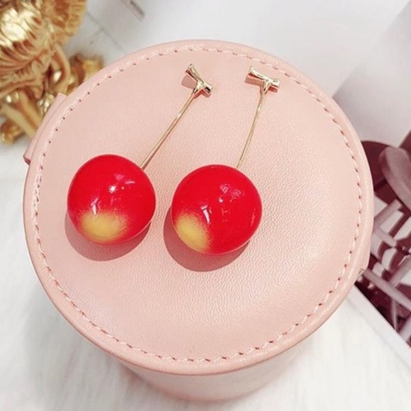 CLEARANCE NEW Red Cherry Drop Earrings - Picture 8 of 8